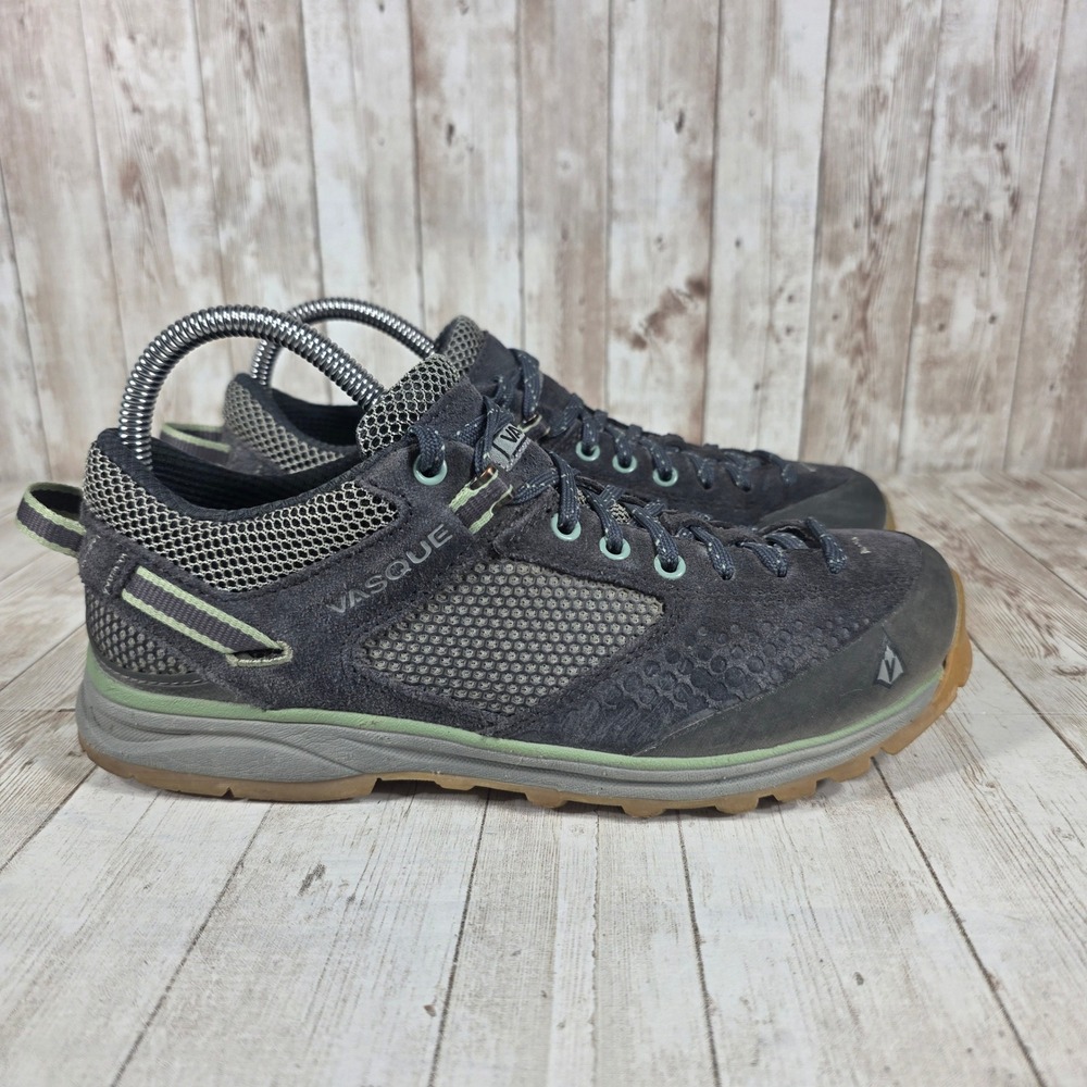 Vasque Women Gray Suede Mesh Hiking Trail‎ Shoes Size 8.5M Vibram Sole